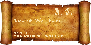 Mazurek Várkony névjegykártya